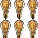 CTKcom A19 Vintage Edison Bulbs,E26 120V 40W Amber Warm Dimmable Vintage Style Incandescent Light Bulbs,Home Light Fixtures Squirrel-Cage Filament,6 Pack