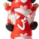WDS WONDROUS Love Gnome Stack Figurine, Valentine's Day Decorations for Home, Red & White Resin Gnomes Decor with Flowers & Gifts, Wedding & Table Centerpiece, Gifts for Couples Her Him Party