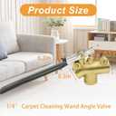 1/4" Carpet Cleaning Wand Angle Valve, Brass Angled Flow Control Valve for Carpet Extractor Upholstery Wand, Angle Valve Handle for Carpet Cleaner