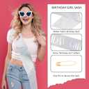 Birthday Girl Sash & Glasses Set, Birthday Sash for Women Girls, Silver 70.8" x 3.75", Happy Birthday Accessories Party Favors Set for Women Girls
