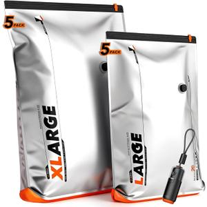 VacEase Ultra 10 Pack Large Capacity Vacuum Storage Bags with USB & Battery 2-in-1 Rechargeable Air Pump, Space Saver Seal Bags for Home Organization, Bedding, Comforters, Blankets and Clothing