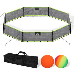 15ft Children Outdoors Gaga Ball Pit Suitable for Multiple Scenarios Such as Clubs, Outdoor Gatherings, and Backyards, Featuring a Portable Design, and Comes with a Storage Bag and Two Extra Balls.