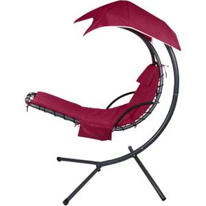 Patio Hanging Lounge Chair Replacement Cushion Cover and Umbrella Fabric, for Outdoor Hanging Hammock Chair, Outdoor Chaise Chair Pillow Pad Replacement Cushion Cover (Red)