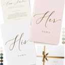 ARTESORI Wedding Vow Book for Her & Him, Soft Touch, Gold Engraving, 28 Lined Pages, Wedding Vow Books His and Hers, Wedding Essentials, Wedding Registry Gifts, His and Hers Gifts [Blush & White]