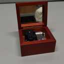 Wind-Up Wooden Music Box with Silver-Plating Movement in,Moon River,Rosewood