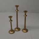 Iron Taper Candle Holder - Set of 3 Decorative Candle Stand - Candlestick Holder for Wedding, Dinning, Party - Antique Brass