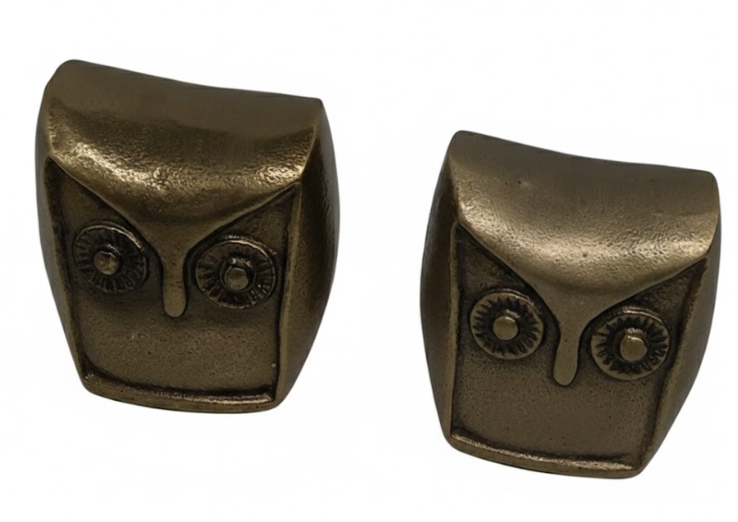 HD Designs Aluminum Owl Gold 3.6 Inches Home Decor Desk Table Shelf Figure 2PACT