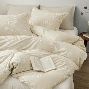 PHF Stone-Washed 100% Cotton Duvet Cover King Size, 104"x90", Formal Grey