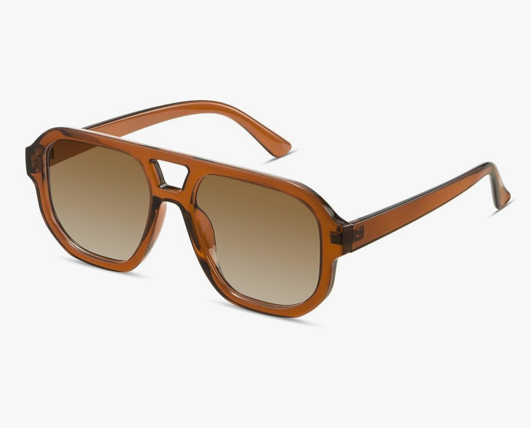 livho Trendy Polarized Square Aviator Sunglasses Women Men Square Eyewear Frame, Retro Sun Glasses for Women Men 2025 Shades