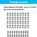 36 Pcs - Miniature Lights for Dollhouse,Miniature LED Lights for Handcraft,Mini Spot Light Battery Operated, Tiny Decoration Lights,LED for Balloons,Party Decoration (Warm White)