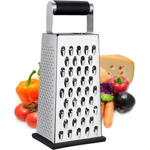 Kaishun Cheese Grater, Box Grater for Cheese Stainless steel Vegetable Slicer Food Shredder 4-sided Convenience Gadgets for kitchen