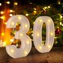 30th Birthday Decorations for Her Him,30th Birthday Centerpieces Table Decorations for Women Men, Light Up Numbers 30 Sign for Party Backdrop Wall Decor for 30 Wedding Anniversary Decoration