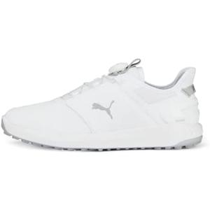 PUMA Men's Ignite Elevate Disc Golf Shoe, White Silver, 10