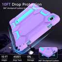 CCMAO Case for Samsung Galaxy Tab A9+ Case 11 Inch 2023 Model (SM-X210/X216/X218), Heavy Duty Shockproof Hybrid Three Layer Protective Cover, Purple+Green