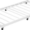EMODA Roll Out Trundle Bed Twin with 6 Lockable Casters, White