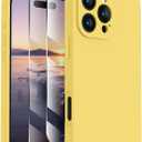 FireNova Designed for iPhone 16 Pro Case, Silicone Upgraded [Camera Protection] Phone Case, Soft Anti-Scratch Microfiber Lining Inside, 2024, Yellow