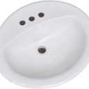 Design House 573428 Oval Drop-In Sink 20x17 Single Basin in White
