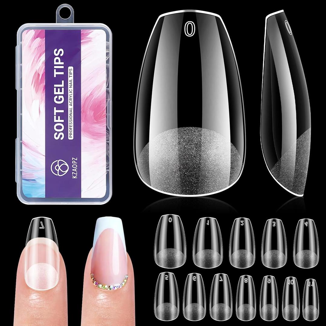 5 x Short Coffin Gel Nail Tips: 240 PCS Pre-Shaped Full Cover False Coffin Nails Tips Acrylic Clear Fake Nails Extension for Nail Manicure Home DIY Women 12 Sizes