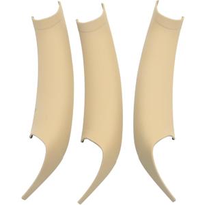 VIKKSAER 3Pcs Right & Left Side Car Door Handle Cover Interior Door Pull Handles Protective Decorate Covers, Replacement for BMW 3 Series F30 F31 320i 320i XDrive 2013 2014 2015 2016 2017 2018 (Beige)