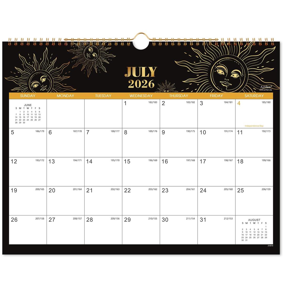 Calendar 2026-2027 - 2026-2027 Wall Calendar, July 2026 - December 2027, 15" x 11.5", Wall Calendar 2026-2027, 18 Monthly Calendar with Twin-wire Binding, Thick Paper, Hanging Hook - The SunPack of 2