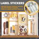SpaceAid Bamboo Drawer Dividers with Inserts and Labels, Kitchen Adjustable Drawer Organizers, Expandable Organization for Home, Office, Dressers, 4 Dividers with 9 Inserts  2.35''H, 17''-22''L, 4 Dividers