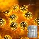 String Lights Indoor 20 LED Moroccan Fairy Lights Battery Operated with 8 Modes Outdoor Waterproof Globe Light for Home Patio Wedding Diwali Christmas Decor, Warm White