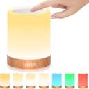 UNIFUN Touch Control Night Light - Rechargeable Bedside Table Lamp with Dimmable Warm White (2800K-3100K) & RGB Color Changing, Portable Cordless LED Lamp for Bedroom, Nursery, Living Room (Regular Szie)