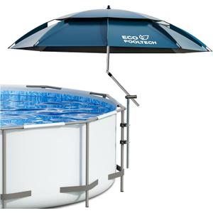 ECOPOOLTECH 7' Above Ground Pool Umbrellas, Outdoor Pool Sunshade for Oval or Rectangular Swimming Pools, Multi-functional Patio Umbrella for Garden/Pool Deck/Backyard, Must have Pool Accessories