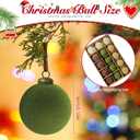 15 Pcs Velvet Christmas Balls, 3.15" Large Velvet Christmas Ornaments Balls, Plastic Shatterproof Flocked Ornaments for Xmas Tree Holiday Party Decorations (A - Green)