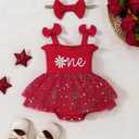 SUNNY PIGGY Baby Girl Clothes Newborn Infant Romper Sleeveless Suspender Dress Summer Outfits Sets with Hat (Red)