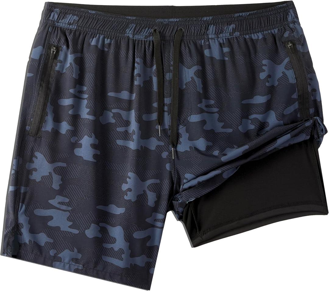 Onvous 7" Mens Swim Trunks Men Swim Trunks with Liner | Mens Swim Shorts Men | Men's Bathing Suit for Men's Swimwear (Medium)