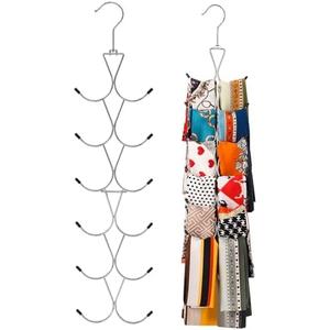 Uinicor Scarf Hanger 2 Pack 24 Storages,Purse Hanger with 360 Swivel Hook,Scarf Organizer Scarf Hangers for Closet,for Scarves, Shawl,Belt,Purse & Baseball Cap
