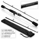 Hydroglide Carbon Fiber Fishing Rod – 2-Piece Portable Casting Rod with EVA Foam Handle & Carrying Bag for Freshwater & Saltwater Fishing,  6 ft
