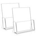 zavekia 2 Pack Acrylic Brochure Holder, 8.5 x 11 inches Clear Acrylic Literature Holder Plastic Flyer Display Stand