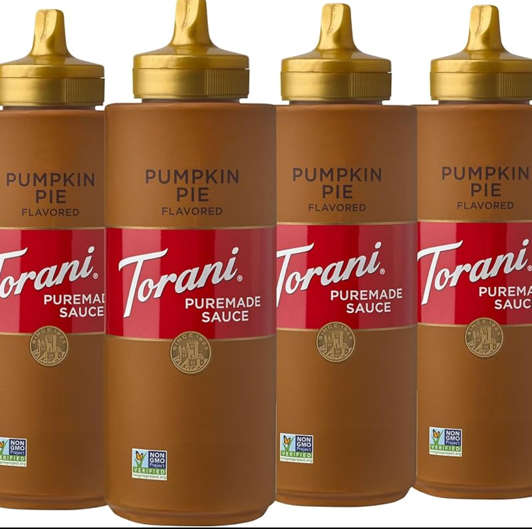 2-Pack Torani Puremade Sauce, Pumpkin Pie, 16.5 Ounces (Pack of 4), Best By: 05/15/2026 