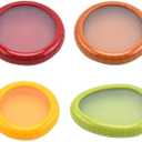 4-Pack Silicone Seal Food Storage Containers with Rotating Lock - Airtight BPA-Free Plastic Base for Fruits, Vegetables & Leftovers(Green,Yellow,Brown,Red)