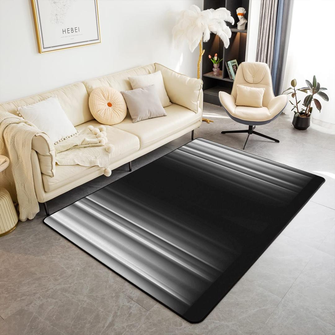 Ombre Grey Black Area Rug Ombre Effects Living Room Rugs for Bedroom Home Modern Decor Abstract Art Carpet Ultra Soft Non-Slip Indoor Floor Mat 3'x5'