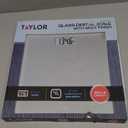Taylor Digital Scales for Body Weight, 350 LB Capacity Bathroom Scale, 11.0 x 11.0 Inch Durable Glass Platform, Battery Powered, Easy to Read, Gray