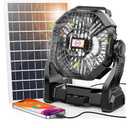 30000mAh Solar Fan with LED Lantern, 10W Solar Panel Rechargeable Battery Powered Camping Fan for Outside, 9 Inch Portable Battery Operated Hurricane Supplies for Picnic, Barbecue, Fishing, Travel