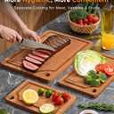Bamboo Cutting Board for Kitchen, Knife-Friendly Wooden Cutting Boards Set 3-Piece with Juice Groove, Durable Chopping Boards for Meat, Vegetables, Fruits, Cheese Multi-Purpose, Kitchen Gifts