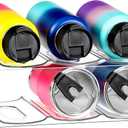 LARGER Compartment - Stackable Water Bottle Organizer Holder - for Stanley & Others' Large Tumbler - Clear Rack, Cup Bottle Holder for Cabinet Home Countertop Fridge Pantry Shelf, 2 Tier Hold 6