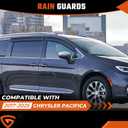 Rain Guards Fit for Chrysler Pacifica 2017 2018 2019 2020 2021 2022 2023 2024 2025, Tape-On Side Window Deflector Durable 2017-2025 Pacifica Rain Guard Black 4 PCS