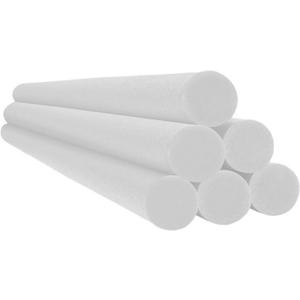 Chochkees White Pool Noodles 52" x 2.5" Inch Swimming Solid Core Foam Tube, Floating Thick Noodles for Floating, Pool Accessories, 12-Pack