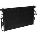 Automotive a/c condenser designed primarily as an exact original equipment replacement for the 2004-2007 Saturn VUE
