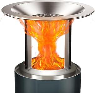 Heat Deflector for Solo Stove Mesa XL 7" Fire Pit, Maximizes Heat Radius & Redirects Warmth, 304 Stainless Steel with 3 Detachable Legs for Solo Stove Mesa XL Accessories, 10.5 "(D) x 6"(H)