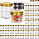 STARSIDE 40 Pack 4 oz Glass Mason jars With Regular Lids, 120 ml Canning Jars Containers for Jam, Honey, Candies,Wedding Favors, Decorations, Included 1 Pens and 80 Labels.
