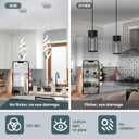 Modern Led Pendant Light Fixture, 15W Chrome Spiral Led Chandelier Hanging Lamp, 3000K-6000K, Dimmable Pendant Lamp, Adjustable Height Pendant Light for Kitchen Island Dining Room Bedroom Cafe