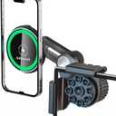 for Qi2 15W Tesla Phone Mount Charger [Heat Restriction], Strong Suction Cups for Tesla Model Y/3 Screen Magsafe Car Wireless Charger for iPhone 17 16 15 14 13 12 Series with 40 C-C Cable