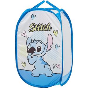 Cute Laundry Basket, Mesh Pop Up Hamper with Carry Handles, Large Capacity Collapsible Storage for Room, Dorm | Travel & Camping (Blue)