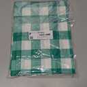 Smiry Rectangle Picnic Table Cloth, Elastic Waterproof Fitted Vinyl Tablecloths, Flannel Backed Buffalo Plaid Table Covers for Dining, Camping, Outdoor (White and Green, 36" x 72")